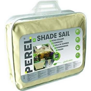 Toldo de vela permeable cuadrado Perel GSS4500PE 5 x 5 m color champán