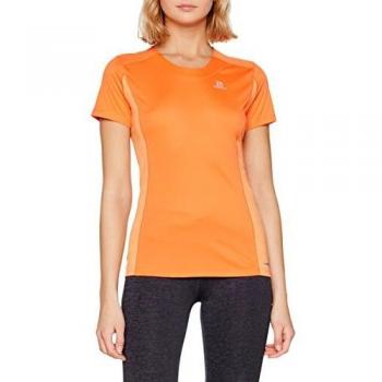 SALOMON Agile Camiseta de Manga Corta, Mujer, Naranja