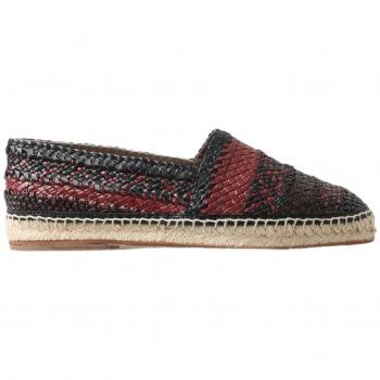 Dolce & Gabbana Black Bordeaux Buffalo Leather Espadrille Shoes - EU40/US7