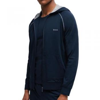 BOSS Hombre Chaqueta Sudadera con Capucha - Mix & Match Jacket H, Algodón elástico, Azul Marino, Talla XXL