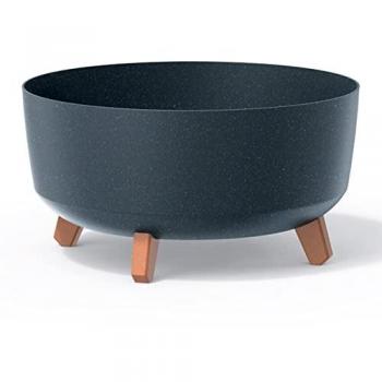 Macetero Gracia Antracita Eco 38x38x19,5cm con Relieve y Patas Extraíbles - Capacidad 14,3L