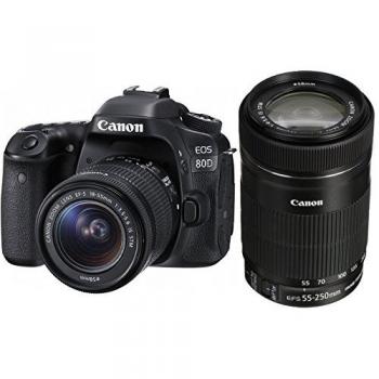 Cámara Réflex Digital Canon EOS 80D 24.2 Mpix con Lentes EF-S 18-55mm y EF-S 55-250mm IS STM