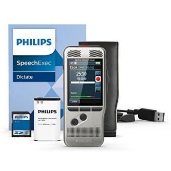 Philips DPM7200/01, PocketMemo Grabadora de voz, Interruptor deslizante, Dos micrófonos, Software de flujo de trabajo SpeechExec Dictate V10.x