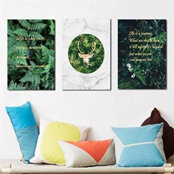 Pequeña Decoración Vegetal Verde Fresco Pintura Salón Comedor Impresiones En Lienzo Pintura A Pistola Micro Corazón