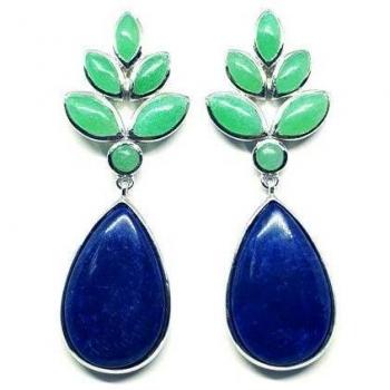 Pendientes Aloha de plata de ley 0925 con aventurina verde y sodalita