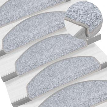 Esteras de escalera 10 piezas 65x24x4 cm gris claro