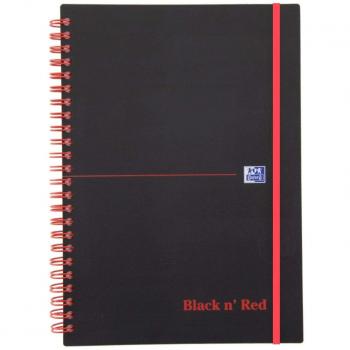 Cuaderno A5 70 hojas, línea/tag, negro y rojo, OXFORD