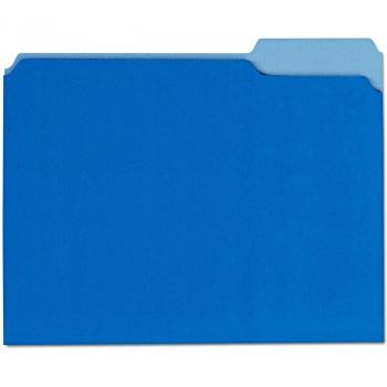 Universal 12301 Archivo de carpetas Recycled Interior, 0,33 Cut Top Tab, Letter, Azul, 100-Box
