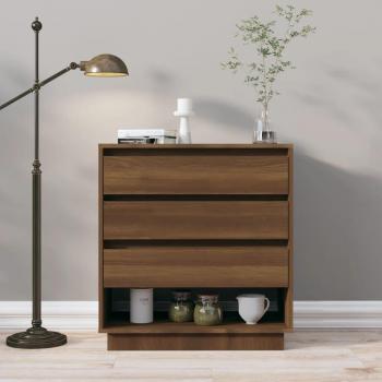 Aparador de madera contrachapada 70x41x75 cm, Mueble de Almacenaje de Salón, Armarios con Puertas, Cajón de Madera, Buffet para salón Moderno, Armario Auxiliar,