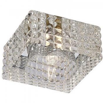 Foco empotrable Ria Transparente 1 bombilla 6,5cm G9 Cube Pattern Cromo pulido Cristal
