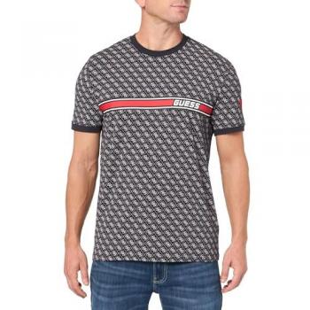 Camiseta Negra de Algodón con Logo All Over Modelo 'JAMEY' Talla L