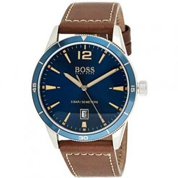 BOSS Men Analog Quartz Watch with Leather Strap 1513899