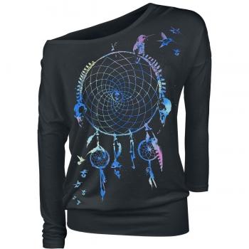Full Volume by EMP Fast and Loose Mujer Camiseta Manga Larga Negro 5XL 95% Viscosa, 5% elastán Ancho