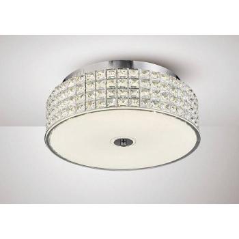 Plafón Redondo LED Hawthorne 30W 1700lm 4000K Cromo Pulido Cristal