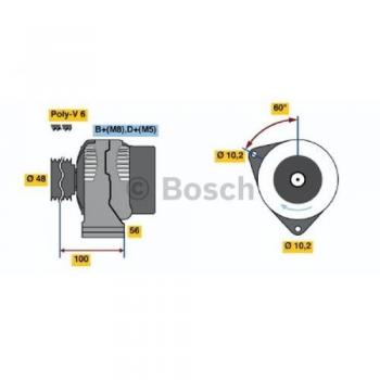Alternador Bosch 0 986 038 160 de alta eficiencia