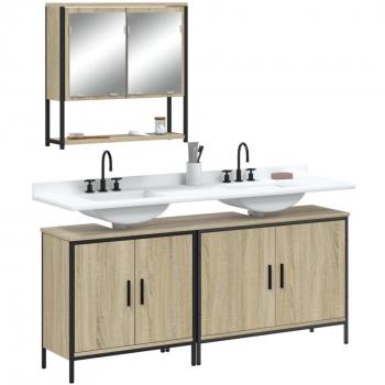 Conjunto de muebles de baño 3 piezas Sonoma Wood Oak Multilayer