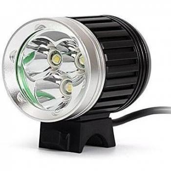 Kingtop 4200 Lumen CREE XM-L 3*T6 LED Faro Bici Bicicleta Ciclismo con Baterias Recargables 18650 a 6400 mAh y EU Cargador Negro