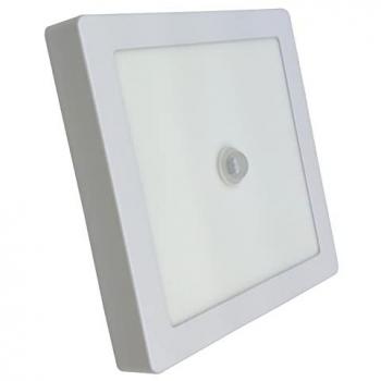 Plafón LED Cuadrado Superficie 20W 1800LM 220mm con Sensor IR Blanco Frío 6500K - Pack de 2 unidades