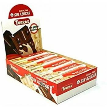 Torras Chocolatina de Chocolate Blanco Sin Azúcar Sin Gluten 30x30 Gramos