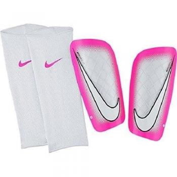 Nike Mercurial Lite - Espinillera, color blanco / rosa, talla M