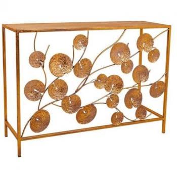 Recibidor de metal dorado WANDERLUST DECO 100x35x70.5h cm