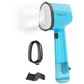 Plancha Vertical Cecotec IronHero V-1500 Esencial Azul, Suela Cerámica, 1500 W, Vapor Continuo 25g/min, Calentamiento Rápido y Función Desinfectante