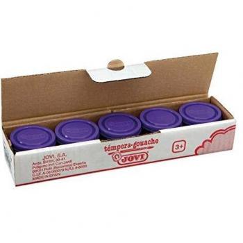 Jovi Estuche témpera, 5 Botes 35 ml, Color Violeta