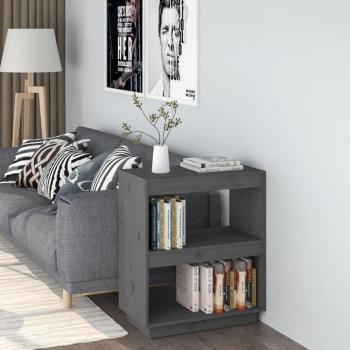 Estantería gris 60x35x71 cm madera maciza de pino