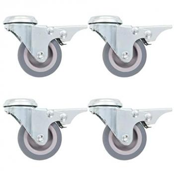 Ruedas giratorias con agujero pasador 32 unidades 50 mm, incluye frenos dobles, útiles para brico, muebles, bancos de trabajo y carritos estanterías, resistencia a golpes suaves