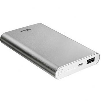 Trust Urban Ula - Cargador portátil con batería integrada de 8000 mAh, Color Plata