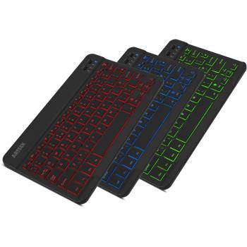 Arteck Universal Backlit 7-Colors & Adjustable Brightness Ultra Light & Slim Portable Wireless Bluetooth 3.0 Keyboard for iOS iPad Pro, iPad Air, iPad Mini, Android, MacOS, Windows Tablets PC Smartphone Built in Rechargeable 6-Month Battery