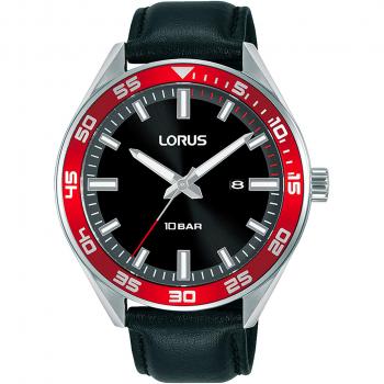 Reloj de Pulsera Lorus Classic RH941NX9 para Hombre, Cuarzo, Correa Negra, Dial Negro, Resistente al Agua 10ATM