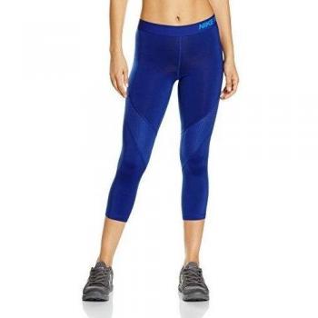 Nike PRO Hypercool Pirata - Pantalón capri para mujer, color azul, talla M