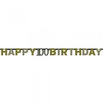 Amscan International – 9901734 2,13 M x 17 cm oro celebración 100th cumpleaños prismáticas carta Banner