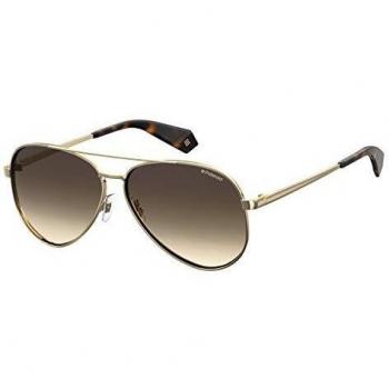 Polaroid Aviator Women's Gold Brown Gradient Polarized Sunglasses Metal - One Size
