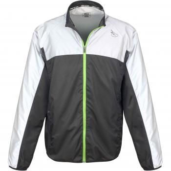 Time To Run Hombres Reflector a prueba de viento Chaqueta Correr XL Negro