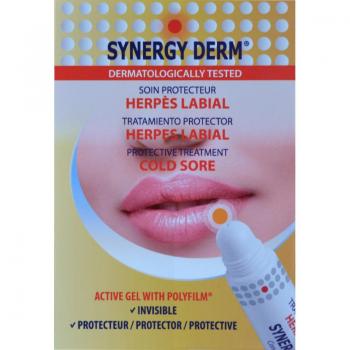 Tratamiento Protector Herpes Labial 15 ml Synergy Derm - Crema para el tratamiento del herpes labial, formulación de 15 ml, con propiedades protectoras y calmantes
