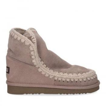 Mou Eskimo 18 Flat Ankle Boots in Taupe and Beige, Size 37