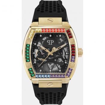 Philipp Plein Automatic Men's Watch The Skeleton PWBAA1623 Black Silicone 44mm
