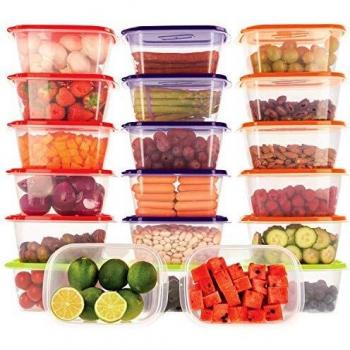 Oursson Recipientes Plastico para Alimentos Almacenaje Cocina Sin BPA | 20x1L | Tapers para Comida Hermetico, Recipientes Transparente Reutilizable | Lunch Box Fiambrera Organizador Frigorifico