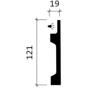 Moldura Decorativa de Estuco para Pared con Luz Indirecta Diseño Moderno Blanca 2 m Profhome