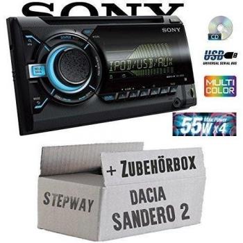 Dacia Sandero 2 2DIN - Sony WX800UI - 2DIN CD/MP3/USB Autoradio - Einbauset