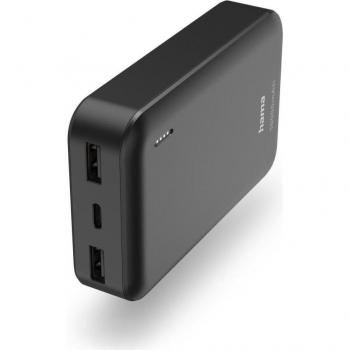 Powerbank Hama Pocket 10, 10000 mAh, Carga Rápida, 1x USB-C, 2x USB-A, Color Gris Antracita