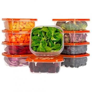 Oursson Recipientes Plastico para Alimentos Almacenaje Cocina Sin BPA | 10x400ml | Tapers para Comida Hermetico, Recipientes Transparente Reutilizable | Lunch Box Fiambrera Organizador Frigorifico