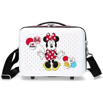 Disney Neceser adaptable a trolley Enjoy The Day, color Blanco/Rosa