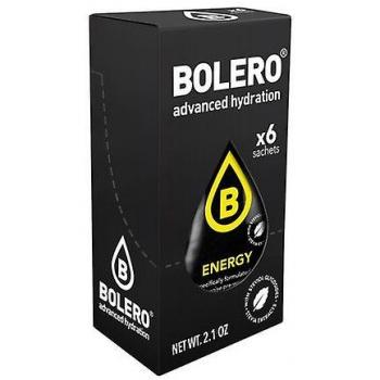 Bolero Energy - 6 sobres de bebida en polvo saborizada con electrolitos, sin azúcar, bajo en calorías, ideal para hidratarse y reponer energía