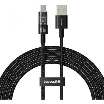 Cable de carga rápida Baseus Gem USB A a USB C 2 m 100 W negro