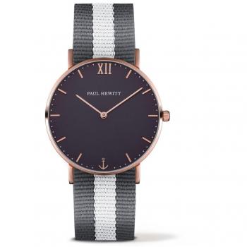 Reloj analógico Paul Hewitt para Unisex de Cuarzo con Correa en Nailon PH-SA-R-St-B-GrW-20S (39mm)