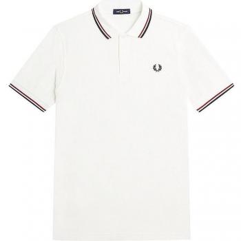 Fred Perry M3600 Twin Tipped Polo Shirt - Snow White - Size: M