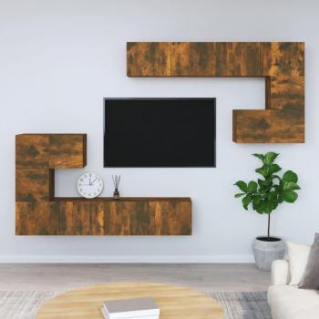 Mueble de pared para TV vidaXL madera contrachapada roble ahumado, Mueble de salón, Mueble TV, Mesa de TV, Mueble televisor
